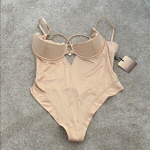 Honey Birdette Women's nude Bodysuit- SZE 34DD- BNWT
